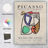 Picasso Abstract Cubist Face Museum Exhibition Poster Canvas Wall Art Print Decor Picture Ready to Hang