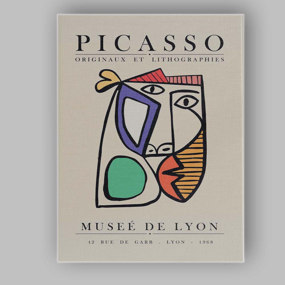 Picasso Abstract Cubist Face Museum Exhibition Poster Canvas Wall Art Print Decor Picture Ready to Hang