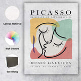 Picasso Abstract Continuous Line Face Portrait Museum Poster Canvas Wall Art Print Decor Picture Ready to Hang