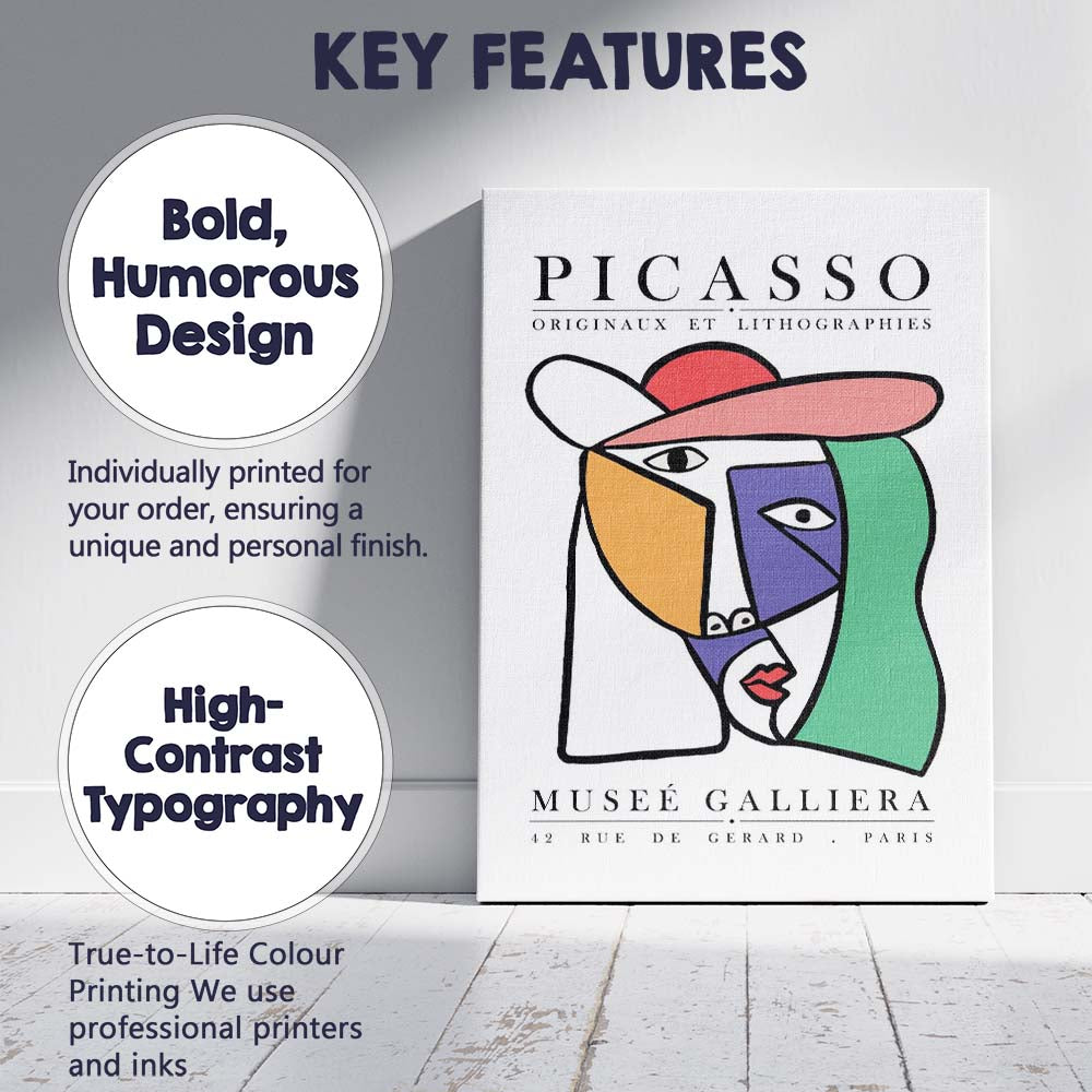 Picasso Cubist Woman Portrait Modern Art Museum Poster Canvas Wall Art Print Decor Picture Ready to Hang