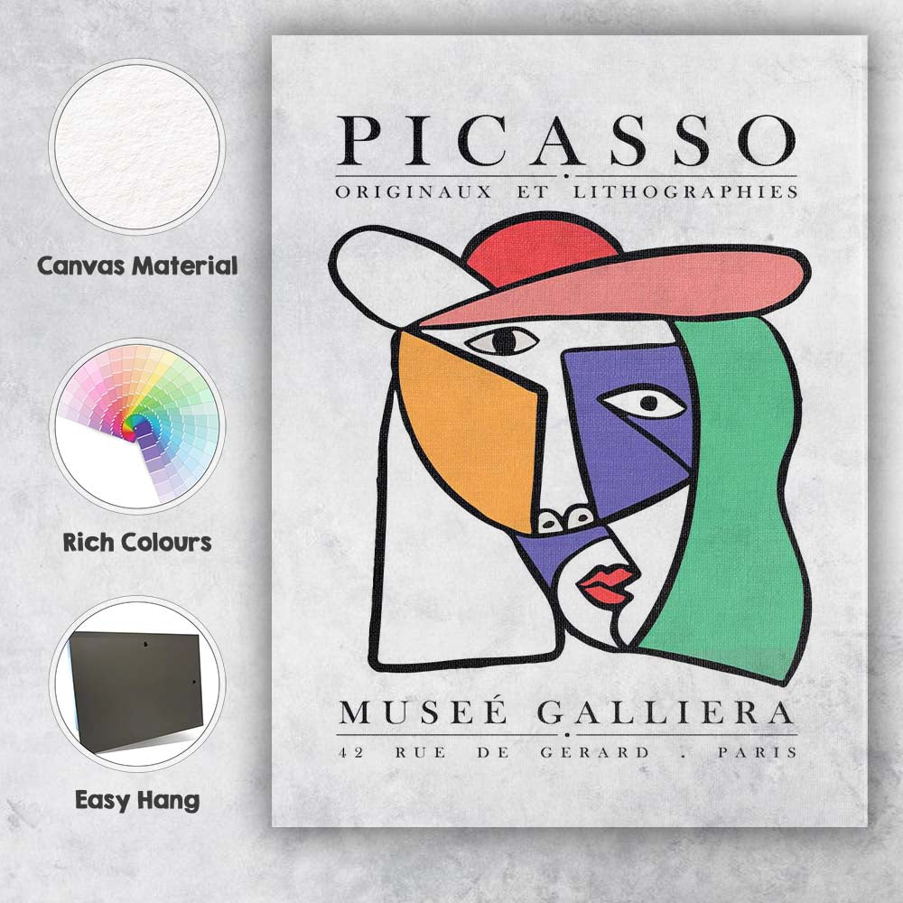 Picasso Cubist Woman Portrait Modern Art Museum Poster Canvas Wall Art Print Decor Picture Ready to Hang
