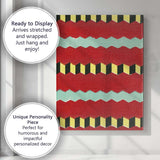 Bold Red Aqua Black Zigzag Geometric Abstract Pattern Canvas Wall Art Print Decor Picture Ready to Hang