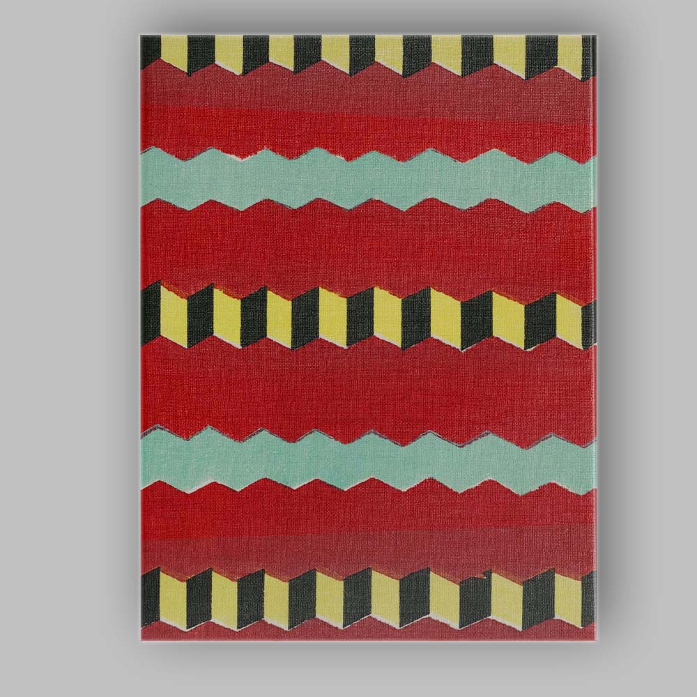 Bold Red Aqua Black Zigzag Geometric Abstract Pattern Canvas Wall Art Print Decor Picture Ready to Hang