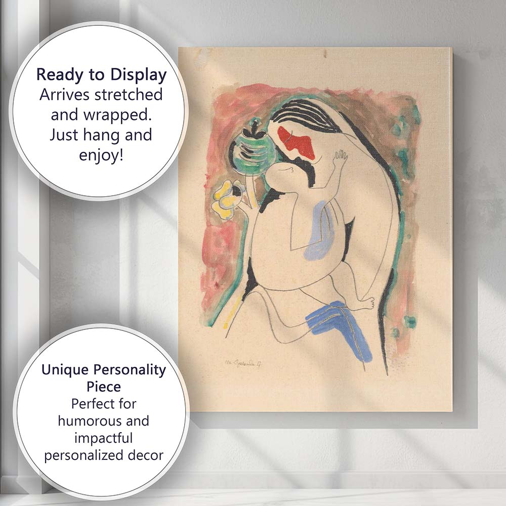 Abstract Expressionist Mother And Child Embrace Figurative Painting Canvas Wall Art Print Decor Picture Ready to Hang