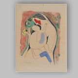 Abstract Expressionist Mother And Child Embrace Figurative Painting Canvas Wall Art Print Decor Picture Ready to Hang