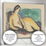 Modern Abstract Reclining Nude Female Watercolour Figure Study Canvas Wall Art Print Decor Picture Ready to Hang