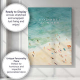 Goodbye Summer Coastal Beach Typography Watercolour Illustration Canvas Wall Art Print Decor Picture Ready to Hang