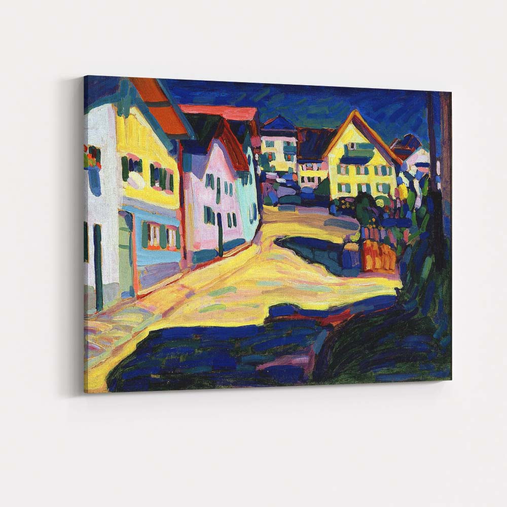 Colourful Expressionist Village Street Landscape Painting Canvas Wall Art Print Decor Picture Ready to Hang