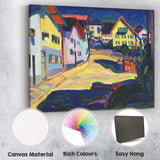 Colourful Expressionist Village Street Landscape Painting Canvas Wall Art Print Decor Picture Ready to Hang