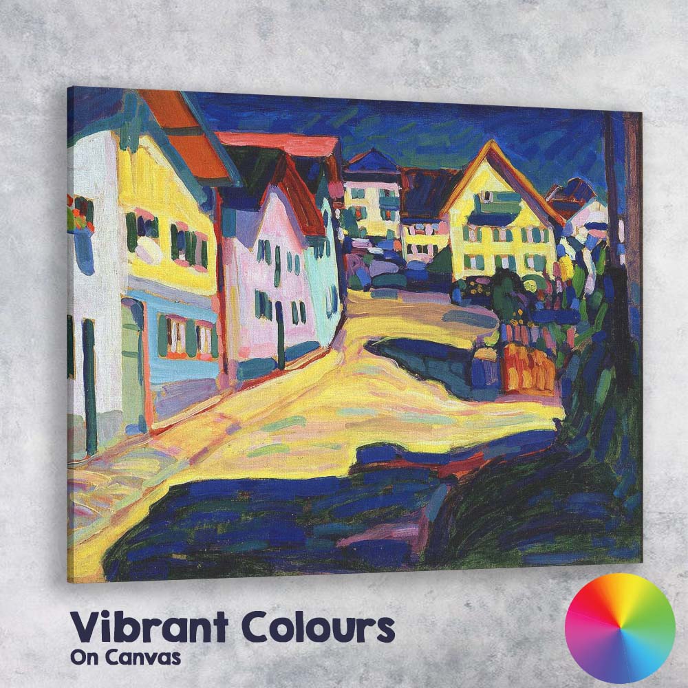 Colourful Expressionist Village Street Landscape Painting Canvas Wall Art Print Decor Picture Ready to Hang