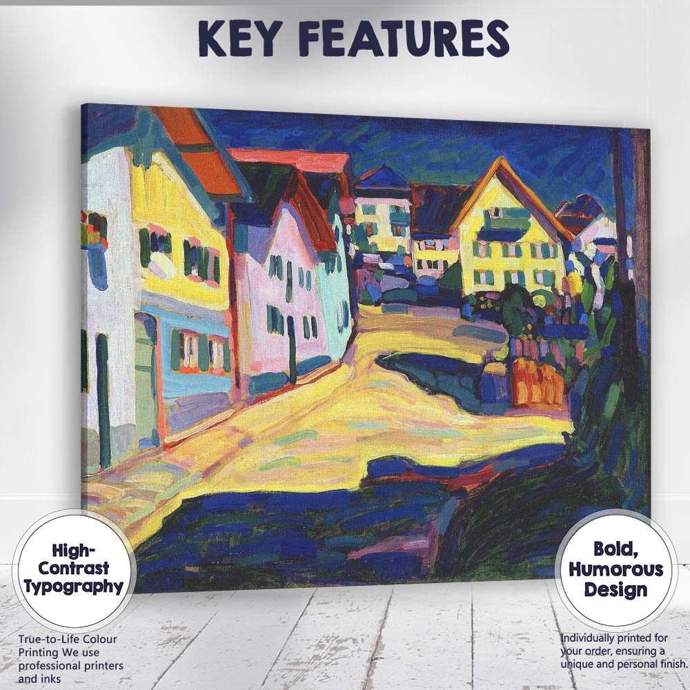 Colourful Expressionist Village Street Landscape Painting Canvas Wall Art Print Decor Picture Ready to Hang