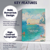 Impressionist Coastal Cliffs Seascape With Inspirational Quote Canvas Wall Art Print Decor Picture Ready to Hang