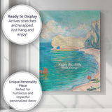 Impressionist Coastal Cliffs Seascape With Inspirational Quote Canvas Wall Art Print Decor Picture Ready to Hang