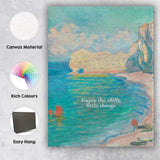 Impressionist Coastal Cliffs Seascape With Inspirational Quote Canvas Wall Art Print Decor Picture Ready to Hang