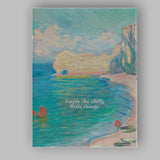 Impressionist Coastal Cliffs Seascape With Inspirational Quote Canvas Wall Art Print Decor Picture Ready to Hang