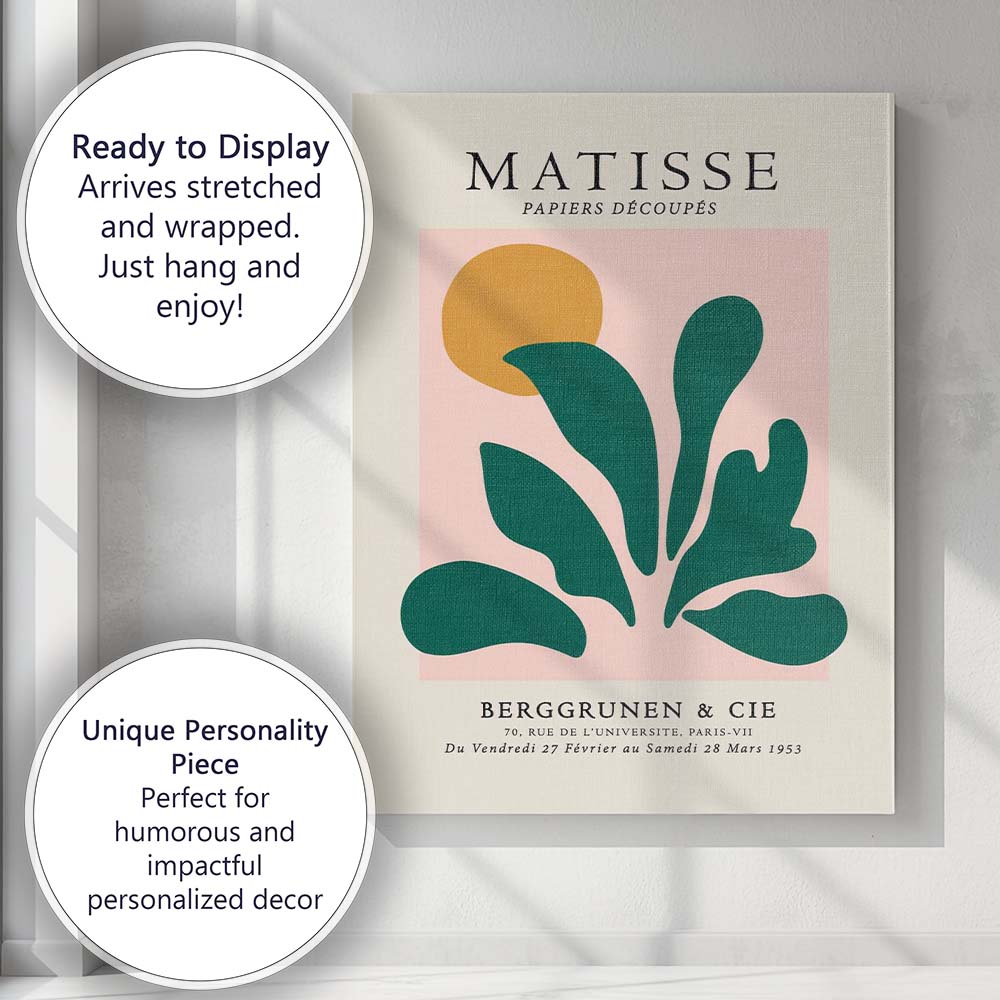 Minimalist Matisse Inspired Botanical Cut Paper Exhibition Poster Canvas Wall Art Print Decor Picture Ready to Hang