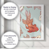 Coral Goldfish Illustration Aqua Blue Underwater Seamless Pattern Canvas Wall Art Print Decor Picture Ready to Hang