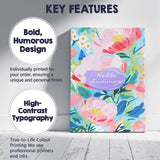 Pastel Pink Summer Floral Garden Typography Illustration Canvas Wall Art Print Decor Picture Ready to Hang
