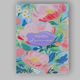 Pastel Pink Summer Floral Garden Typography Illustration Canvas Wall Art Print Decor Picture Ready to Hang