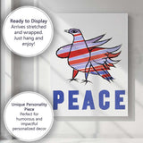 Colourful Striped Peace Dove Minimalist Graphic Poster Canvas Wall Art Print Decor Picture Ready to Hang