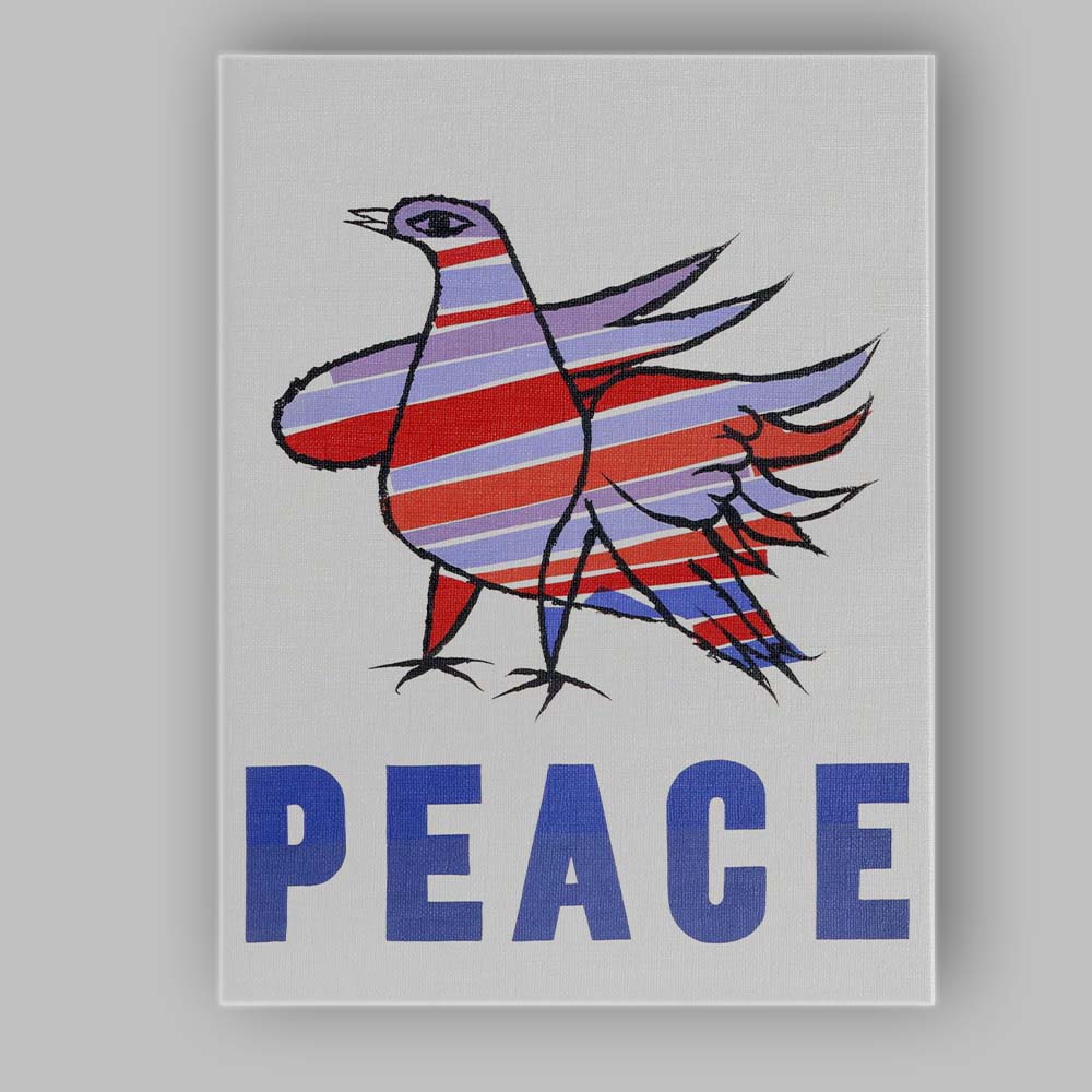 Colourful Striped Peace Dove Minimalist Graphic Poster Canvas Wall Art Print Decor Picture Ready to Hang