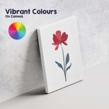 Minimalist Red Botanical Flower Paper Cut Illustration Canvas Wall Art Print Decor Picture Ready to Hang