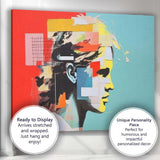 Contemporary Abstract Geometric Portrait Colour Block Collage Canvas Wall Art Print Decor Picture Ready to Hang