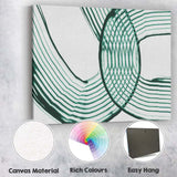 Abstract Emerald Green Interwoven Line Geometric Pattern Canvas Wall Art Print Decor Picture Ready to Hang