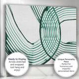 Abstract Emerald Green Interwoven Line Geometric Pattern Canvas Wall Art Print Decor Picture Ready to Hang