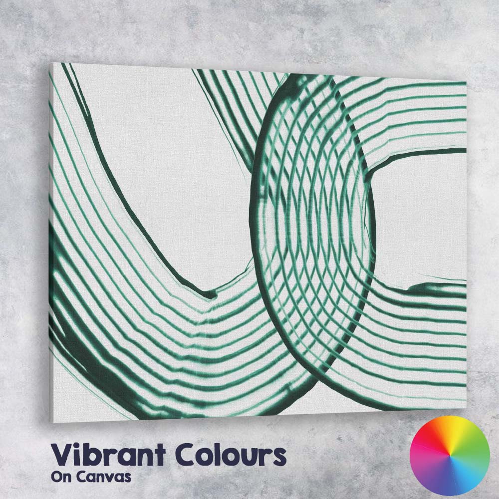 Abstract Emerald Green Interwoven Line Geometric Pattern Canvas Wall Art Print Decor Picture Ready to Hang