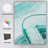 Contemporary Teal Layered Brushstroke Abstract Shapes Canvas Wall Art Print Decor Picture Ready to Hang