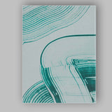 Contemporary Teal Layered Brushstroke Abstract Shapes Canvas Wall Art Print Decor Picture Ready to Hang