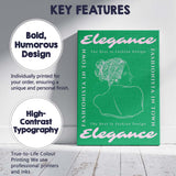 Retro Green Fashion Typography Female Line Art Poster Canvas Wall Art Print Decor Picture Ready to Hang