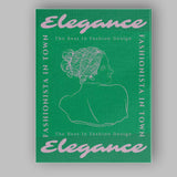 Retro Green Fashion Typography Female Line Art Poster Canvas Wall Art Print Decor Picture Ready to Hang