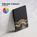 Abstract Black Gold Metallic Layered Wave Pattern Canvas Wall Art Print Decor Picture Ready to Hang