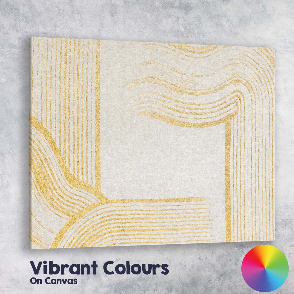Modern Gold Geometric Line Abstract Pattern Canvas Wall Art Print Decor Picture Ready to Hang