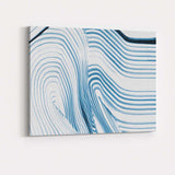 Abstract Light Blue Flowing Line Brushstroke Pattern Canvas Wall Art Print Decor Picture Ready to Hang