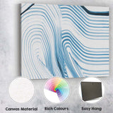 Abstract Light Blue Flowing Line Brushstroke Pattern Canvas Wall Art Print Decor Picture Ready to Hang