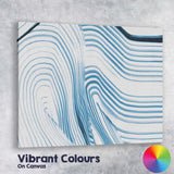 Abstract Light Blue Flowing Line Brushstroke Pattern Canvas Wall Art Print Decor Picture Ready to Hang
