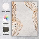 Minimalist Copper Brown Wavy Line Abstract Pattern Canvas Wall Art Print Decor Picture Ready to Hang