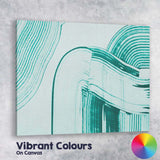 Contemporary Teal Curved Brushstroke Abstract Shapes Canvas Wall Art Print Decor Picture Ready to Hang
