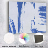 Modern Blue Painterly Brushstroke Abstract Texture Canvas Wall Art Print Decor Picture Ready to Hang