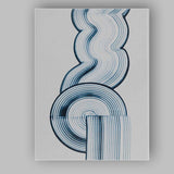 Minimalist Blue Organic Geometric Line Abstract Shapes Canvas Wall Art Print Decor Picture Ready to Hang