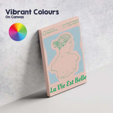 Pastel Pink La Vie Est Belle Classical Female Bust Typography Canvas Wall Art Print Decor Picture Ready to Hang