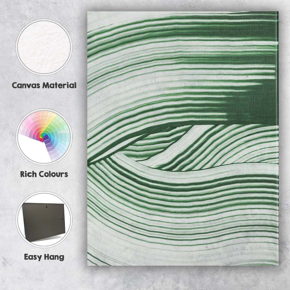 Modern Sage Green Layered Contour Line Abstract Canvas Wall Art Print Decor Picture Ready to Hang