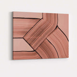Abstract Terracotta Interwoven Ribbon Line Contemporary Canvas Wall Art Print Decor Picture Ready to Hang