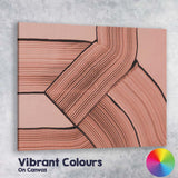 Abstract Terracotta Interwoven Ribbon Line Contemporary Canvas Wall Art Print Decor Picture Ready to Hang