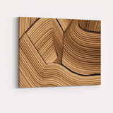 Abstract Warm Beige Interwoven Contour Line Minimalist Canvas Wall Art Print Decor Picture Ready to Hang
