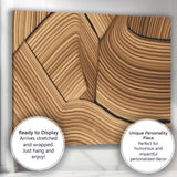 Abstract Warm Beige Interwoven Contour Line Minimalist Canvas Wall Art Print Decor Picture Ready to Hang