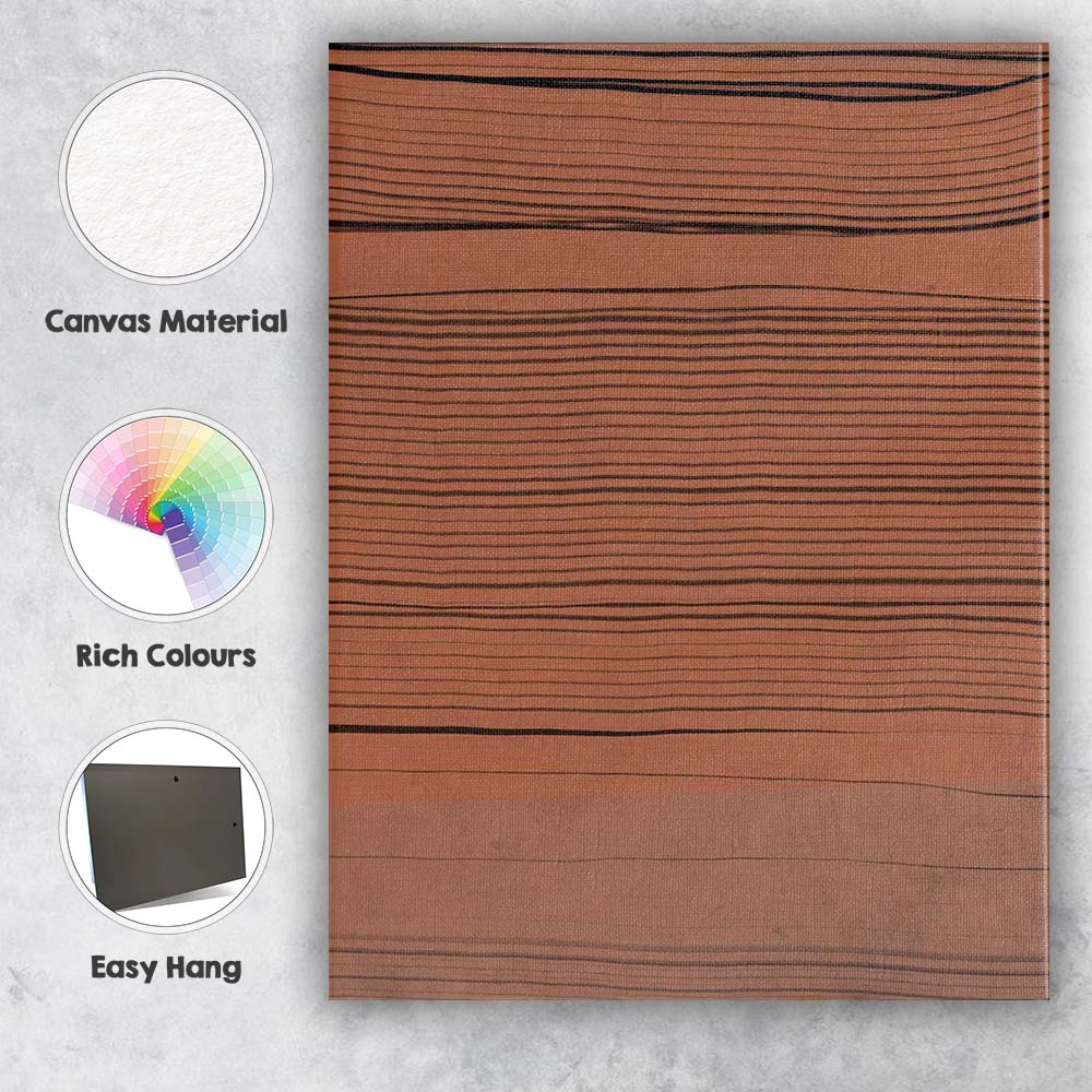 Minimalist Terracotta Horizontal Fine Line Abstract Canvas Wall Art Print Decor Picture Ready to Hang